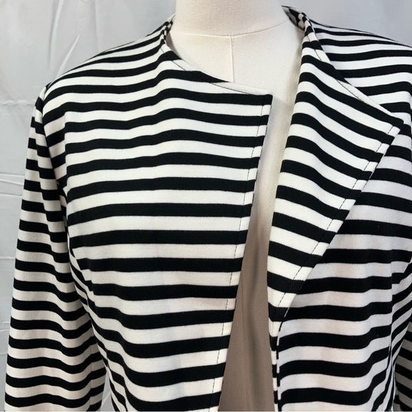 Forever 21 Open Front Bomber‎ Jacket Striped zippers Steampunk Skater Medium New - Picture 6 of 12
